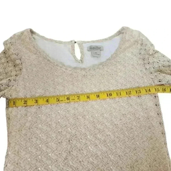 Lucky Brand Dress Retro Crochet Women XS 70s Layers Gold Crochet Fairy Y2K Boho - Picture 12 of 13